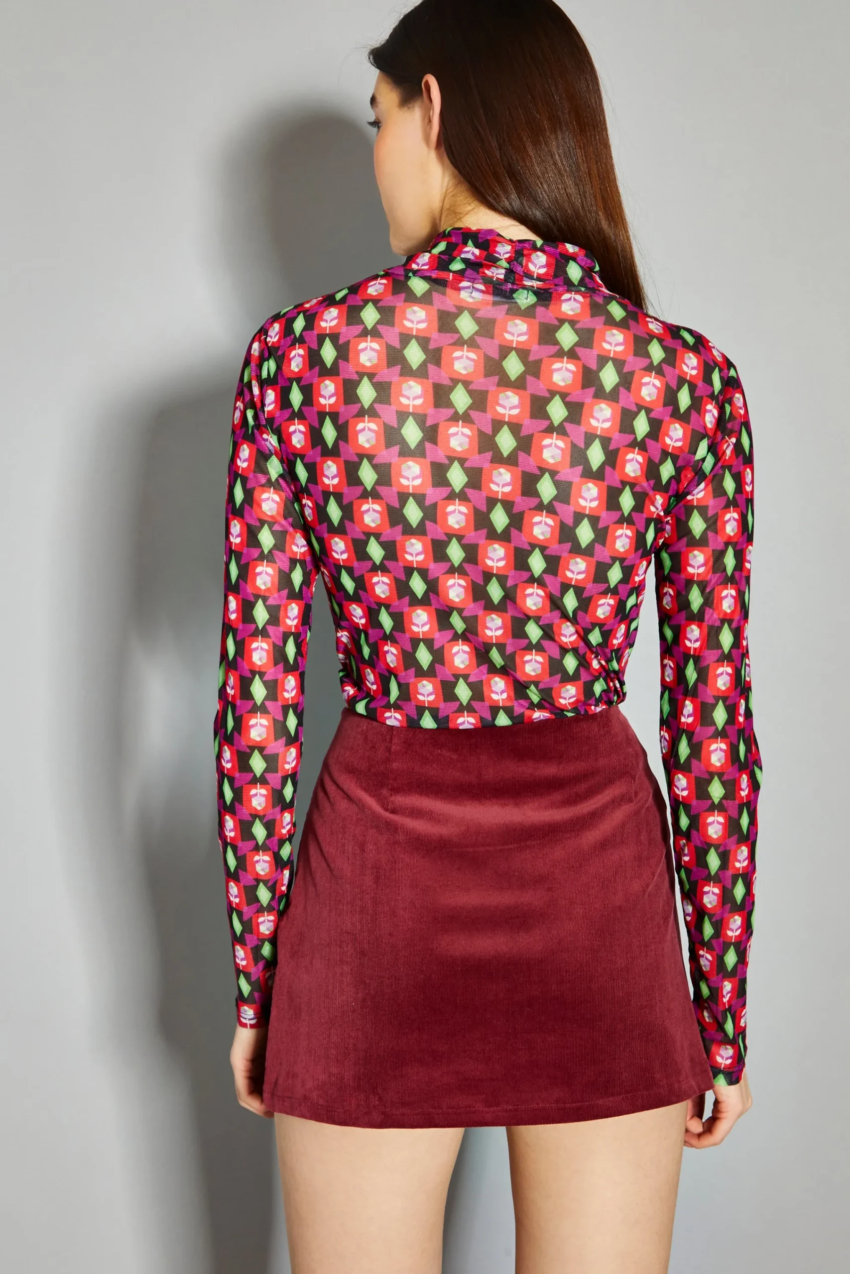 Glamorous Mini Skirts|Claret Corduroy Mini Skirt -