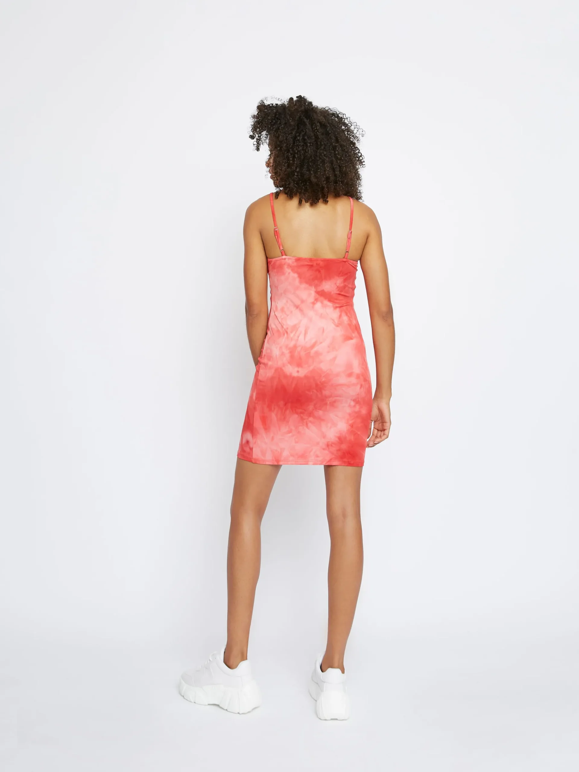 Glamorous Mini Dresses|Mini Dresses|Coral Pink Tie Dye Mini Dress -