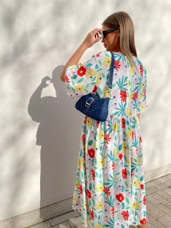 Glamorous Chic Escapes|Glamorous Curve|Curve Bright Multi-Floral Midi Dress -