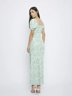 Glamorous Midi & Midaxi Dresses|Midi & Midaxi Dresses|Green Paisley Floral Midi Dress -