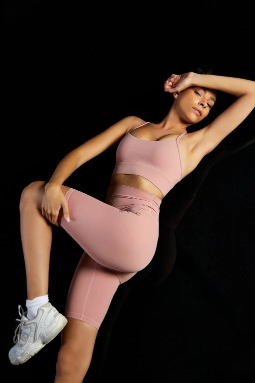 Glamorous Activewear|Jet Setter|Move Dusty Rose High Waisted Shorts -