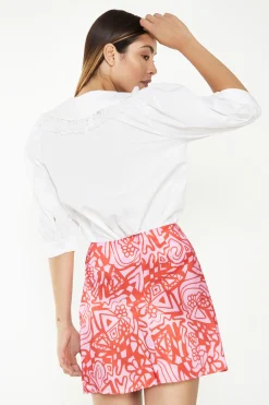 Glamorous Going Out Skirts|Mini Skirts|Pink Red Abstract Mini Skirt -