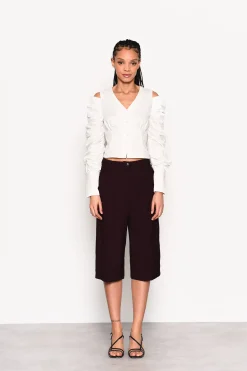 Glamorous Go To Partywear|Plum High Waisted Culottes -