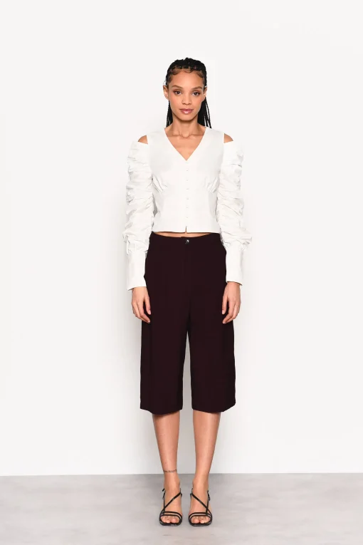 Glamorous Go To Partywear|Plum High Waisted Culottes -