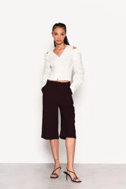 Glamorous Go To Partywear|Plum High Waisted Culottes -