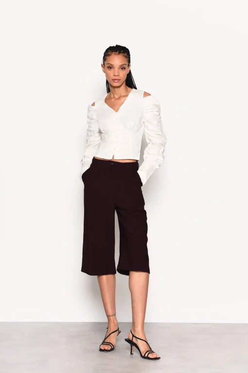 Glamorous Go To Partywear|Plum High Waisted Culottes -