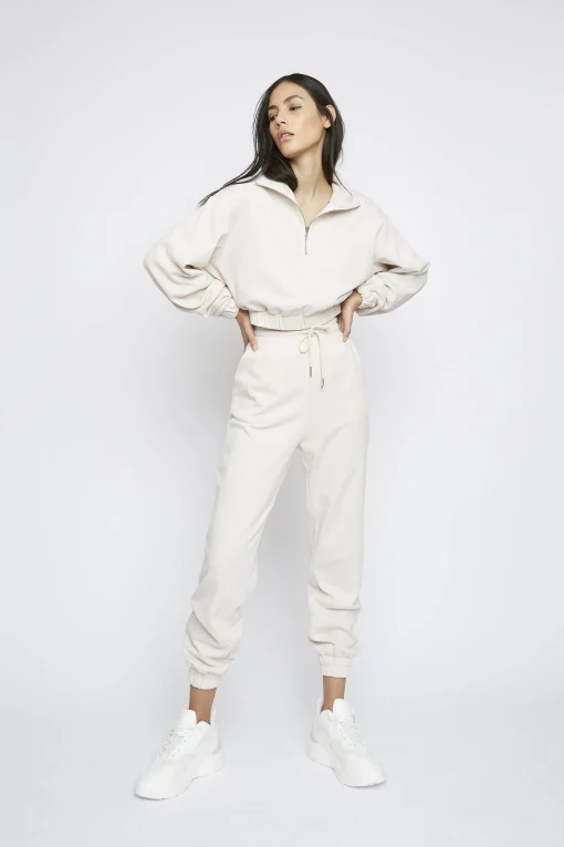 Glamorous Jet Setter|Blouses & Shirts|Stone Quarter Zip Sweatshirt -