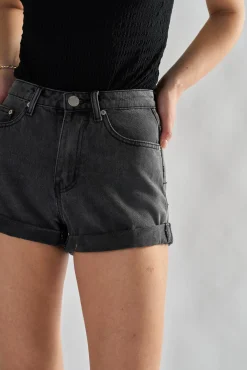 Glamorous Chic Escapes|Denim Shorts|Washed Black High Waisted Denim Shorts -
