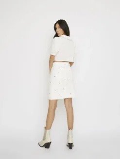 Glamorous Mini Skirts|White Daisy Print Mini Skirt -
