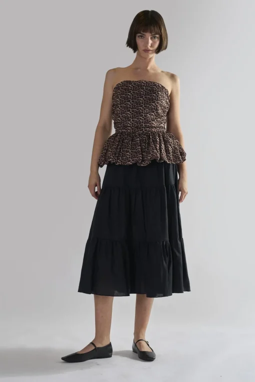 Glamorous Crops, Corsets & Bodysuits|Women's Leopard Ruffle Bandeau Crop-Top -