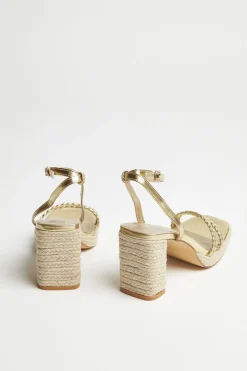 Glamorous Heels|Gold Braided Espadrille-Heels -