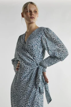 Glamorous Day Dresses|Midi & Midaxi Dresses|Green-Leopard Wrap Midi-Dress -