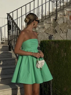 Glamorous Dresses|Prom|Hayden Strapless Empire-Line Mini-Dress -Bright-Green -