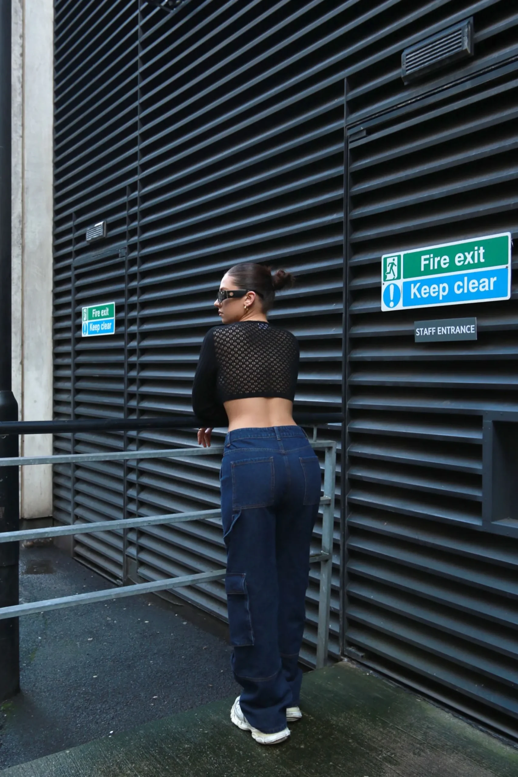 Glamorous Glamorous Care: Our Sustainable Collection|Wide Leg Jeans|Indigo Wash Cargo Wide-leg Jeans -