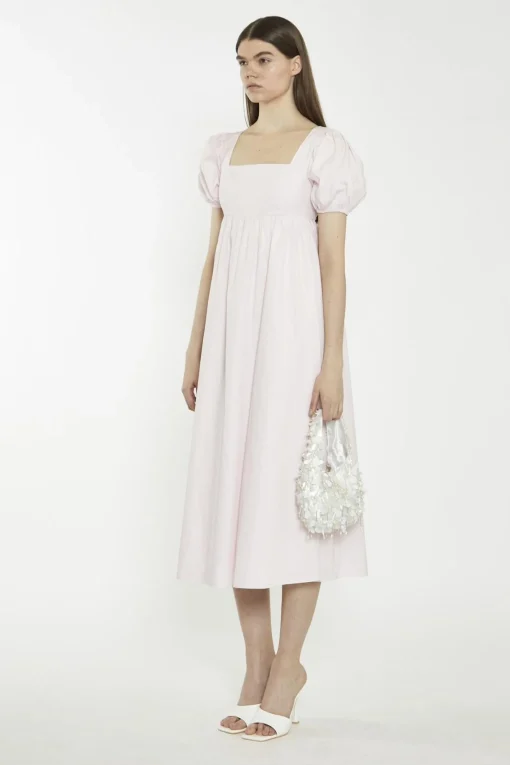Glamorous Midi & Midaxi Dresses|Midi & Midaxi Dresses|Light Pink Balloon Short-Sleeve Midi-Dress -