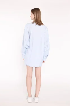 Glamorous Blouses & Shirts|Light-Blue Stripe Classic Shirt -