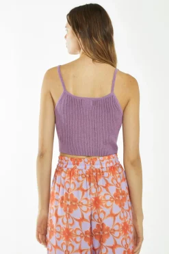 Glamorous Glamorous Care: Our Sustainable Collection|Crops, Corsets & Bodysuits|Lilac-Brown Rib Knit Crop Top -