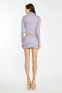 Glamorous Workwear|Co-ords|Lilac-Glitter Skinny-Fit Shirt -