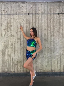 Glamorous Bottoms|Co-ords|Makenna Co-ord Sequin Mini Skirt - Cobalt Sequin Mix -