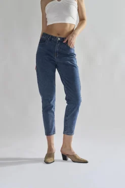 Glamorous Straight Leg Jeans|Mid Stonewash Straight Leg Slim Fit Jeans -