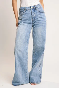 Glamorous Wide Leg Jeans|Wide Leg Trousers|Mid Stonewash Wide-Leg Jeans -