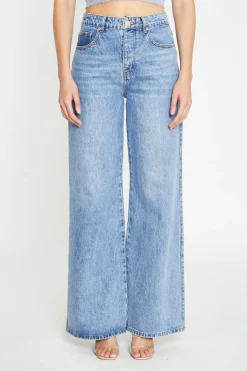 Glamorous Wide Leg Jeans|Wide Leg Trousers|Mid Stonewash Wide-Leg Jeans -