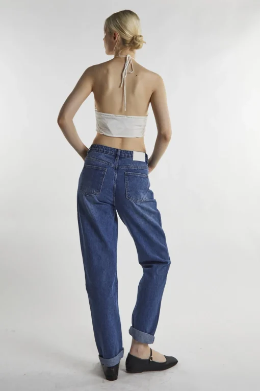 Glamorous Mom Jeans|Mid-Stonewash Low-Rise Mom-Jeans -