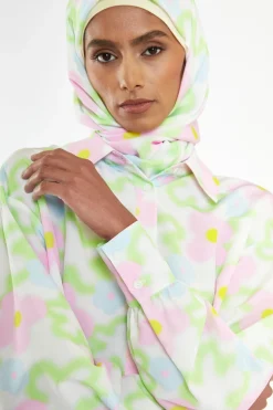 Glamorous Jet Setter|Headscarves|Multi Blurred Floral Headscarf -