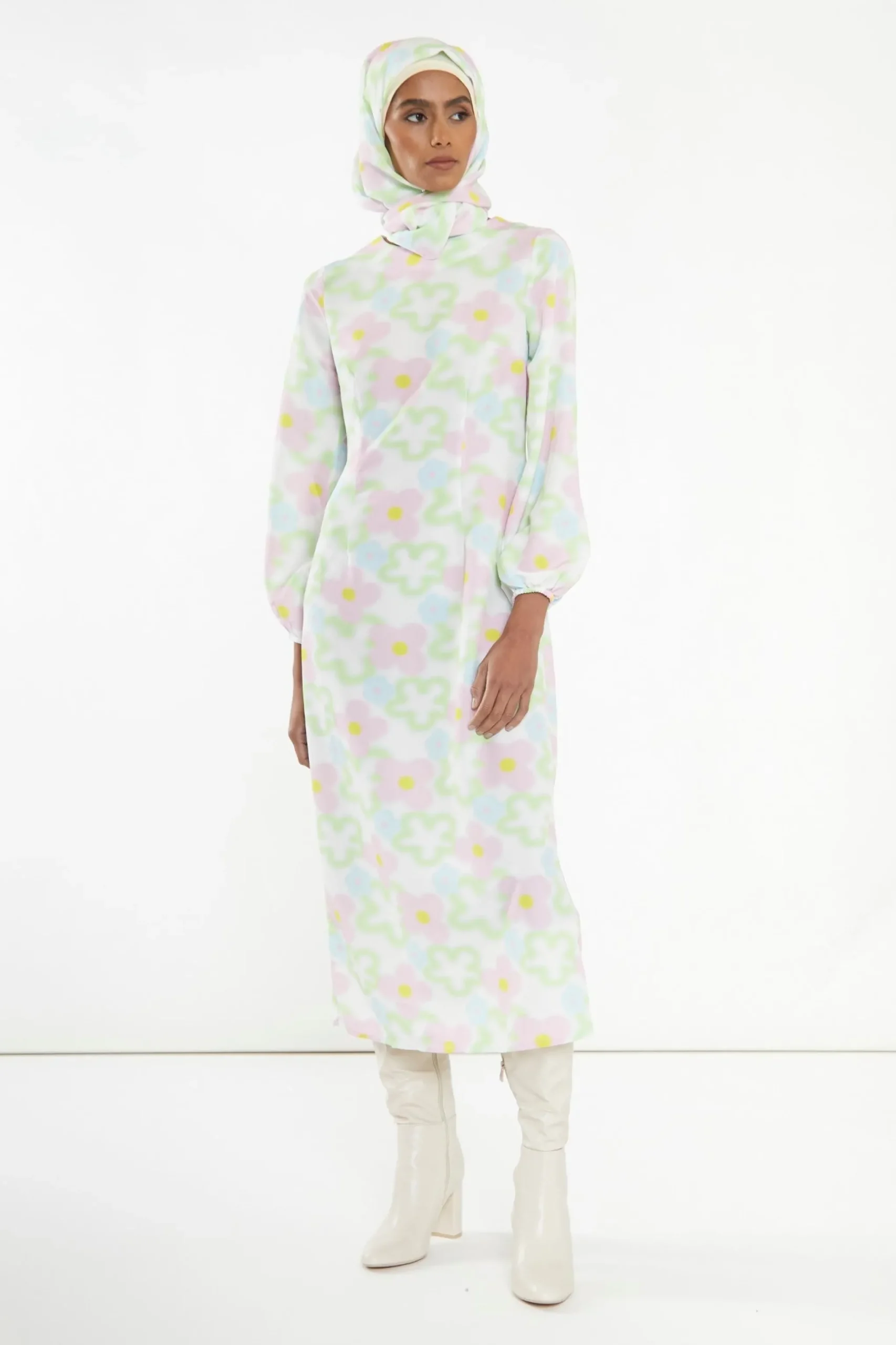 Glamorous Jet Setter|Headscarves|Multi Blurred Floral Headscarf -