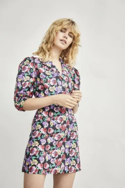 Glamorous Mini Dresses|Mini Dresses|Multi Graphic Rose White Shirt Mini-Dresses -