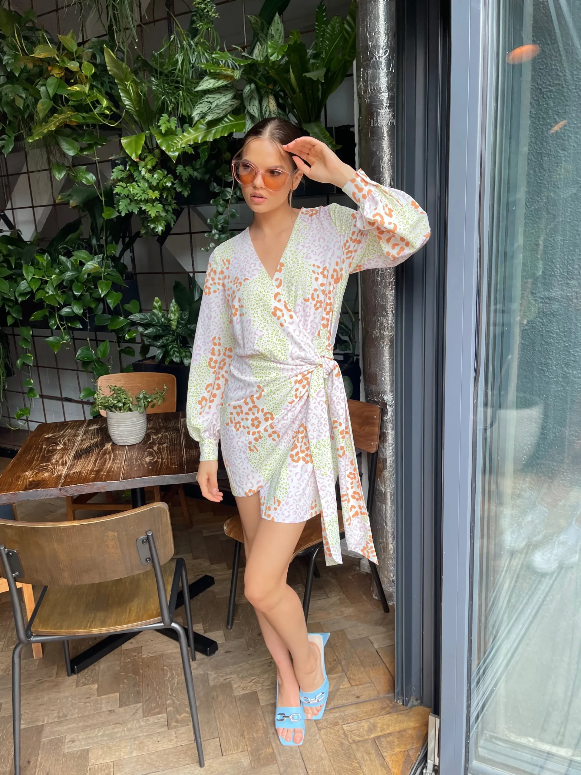 Glamorous Best Dressed Guest|Day Dresses|Multi Leopard Wrap Mini Dress -