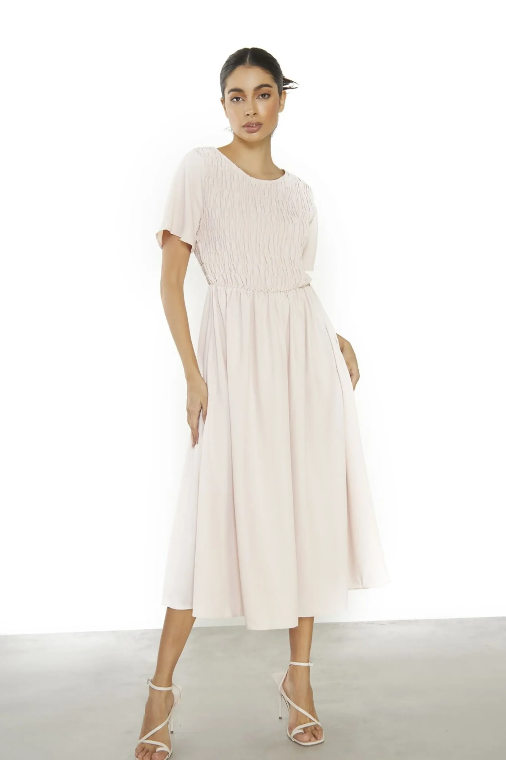 Glamorous Day Dresses|Midi & Midaxi Dresses|Nude Pink Midi Dress -