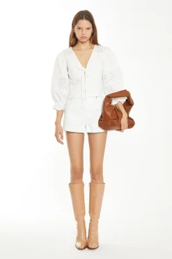 Glamorous Chic Escapes|Blouses & Shirts|Off White Broderie Panelled Blouse -