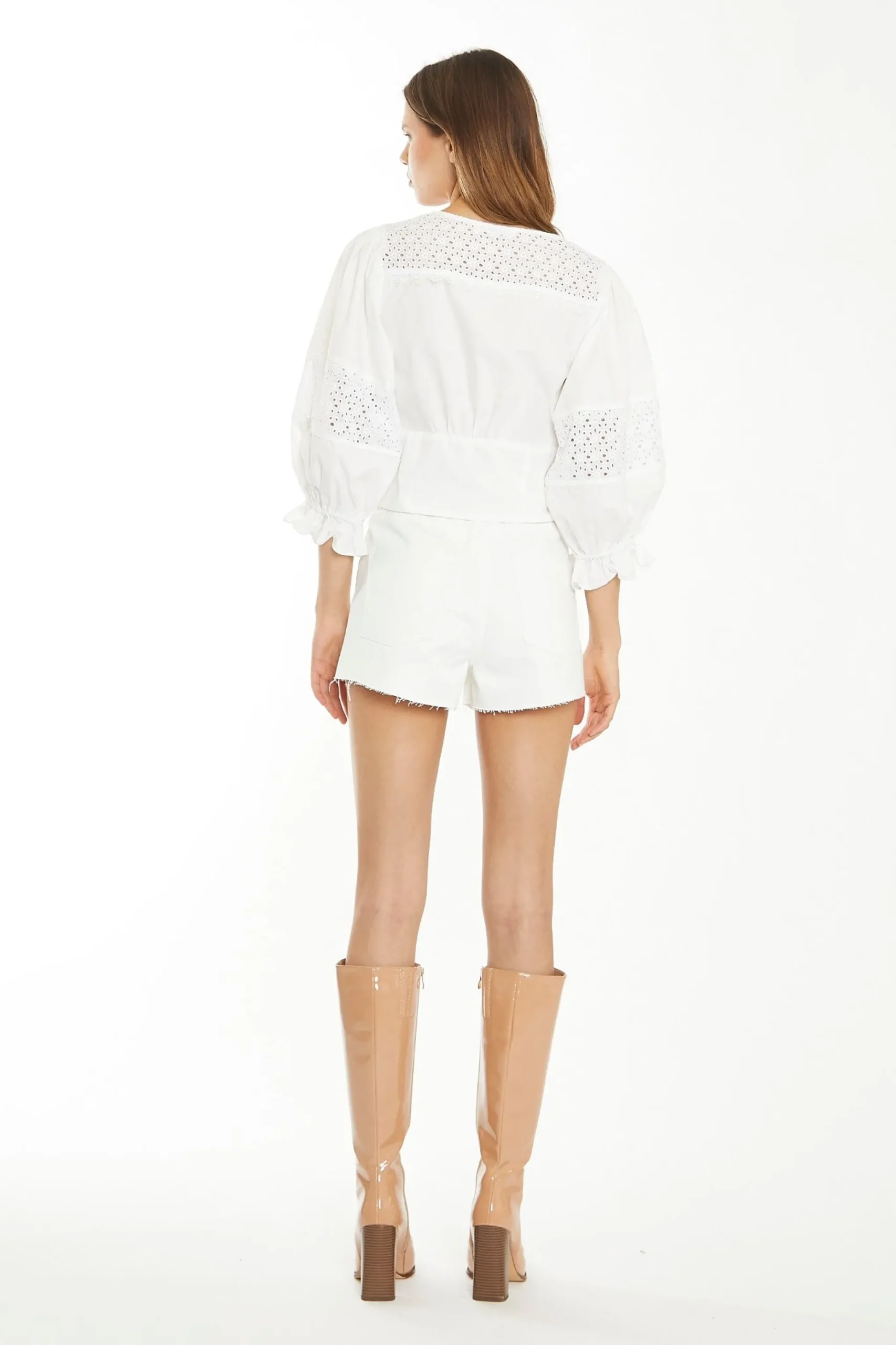 Glamorous Chic Escapes|Blouses & Shirts|Off White Broderie Panelled Blouse -