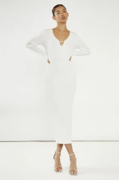 Glamorous Day Dresses|Party Dresses|Off-White Bead Detail Maxi-Dress -