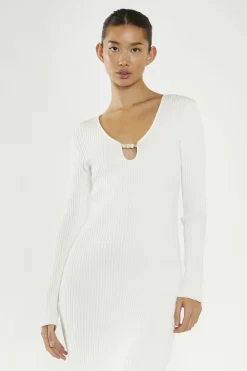 Glamorous Day Dresses|Party Dresses|Off-White Bead Detail Maxi-Dress -