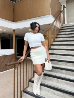 Glamorous Mini Skirts|Off-White High waisted Mini-Skirt -