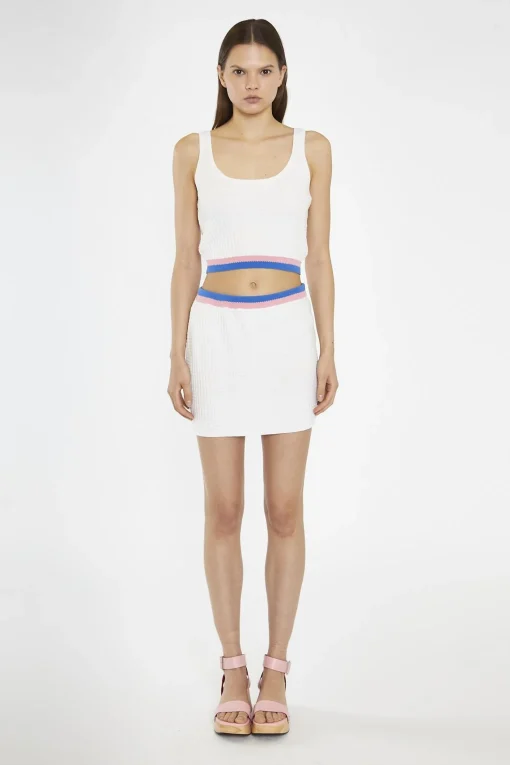 Glamorous Co-ords|Knitted Skirts|Off-White Multi Knitted Mini-Skirt -