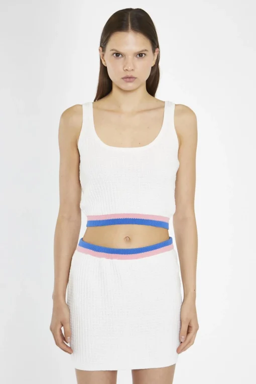 Glamorous Co-ords|Knitted Skirts|Off-White Multi Knitted Mini-Skirt -