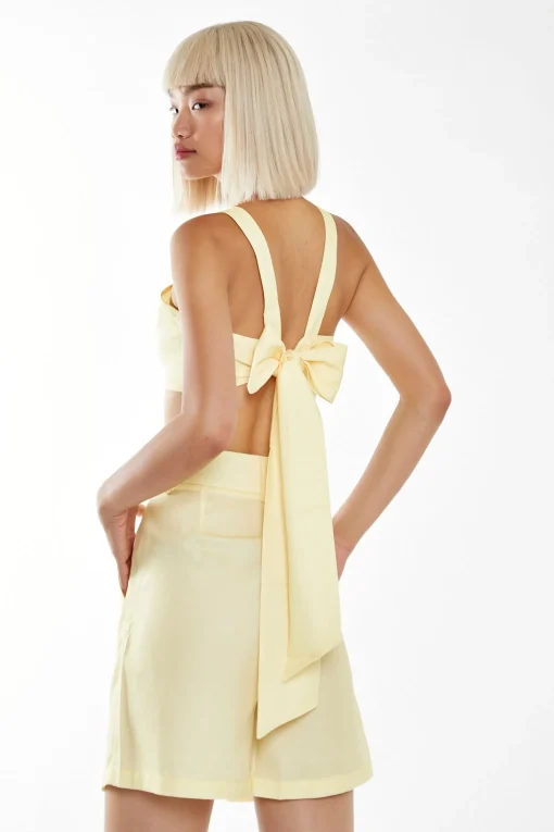 Glamorous Chic Escapes|Glamorous Care: Our Sustainable Collection|Pale Yellow High Waisted Shorts -