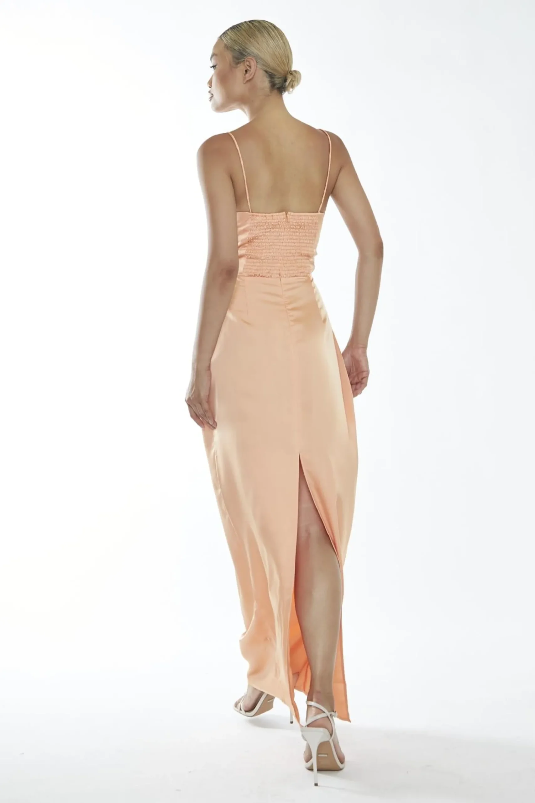 Glamorous Maxi Dresses|Maxi Dresses|Peach Spaghetti Strap Maxi-Dress -