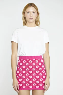 Glamorous Mini Skirts|Pink Flower Check Bodycon Mini-Skirt -