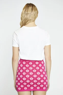 Glamorous Mini Skirts|Pink Flower Check Bodycon Mini-Skirt -