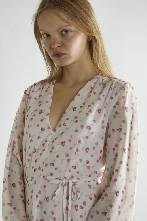 Glamorous Day Dresses|Mini Dresses|Pink Watercolour-Floral V-Neck Mini-Dress -