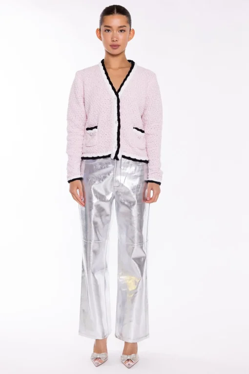 Glamorous Cardigans|Pink-Multi Diamante-Buttons Cardigan -