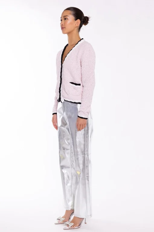 Glamorous Cardigans|Pink-Multi Diamante-Buttons Cardigan -