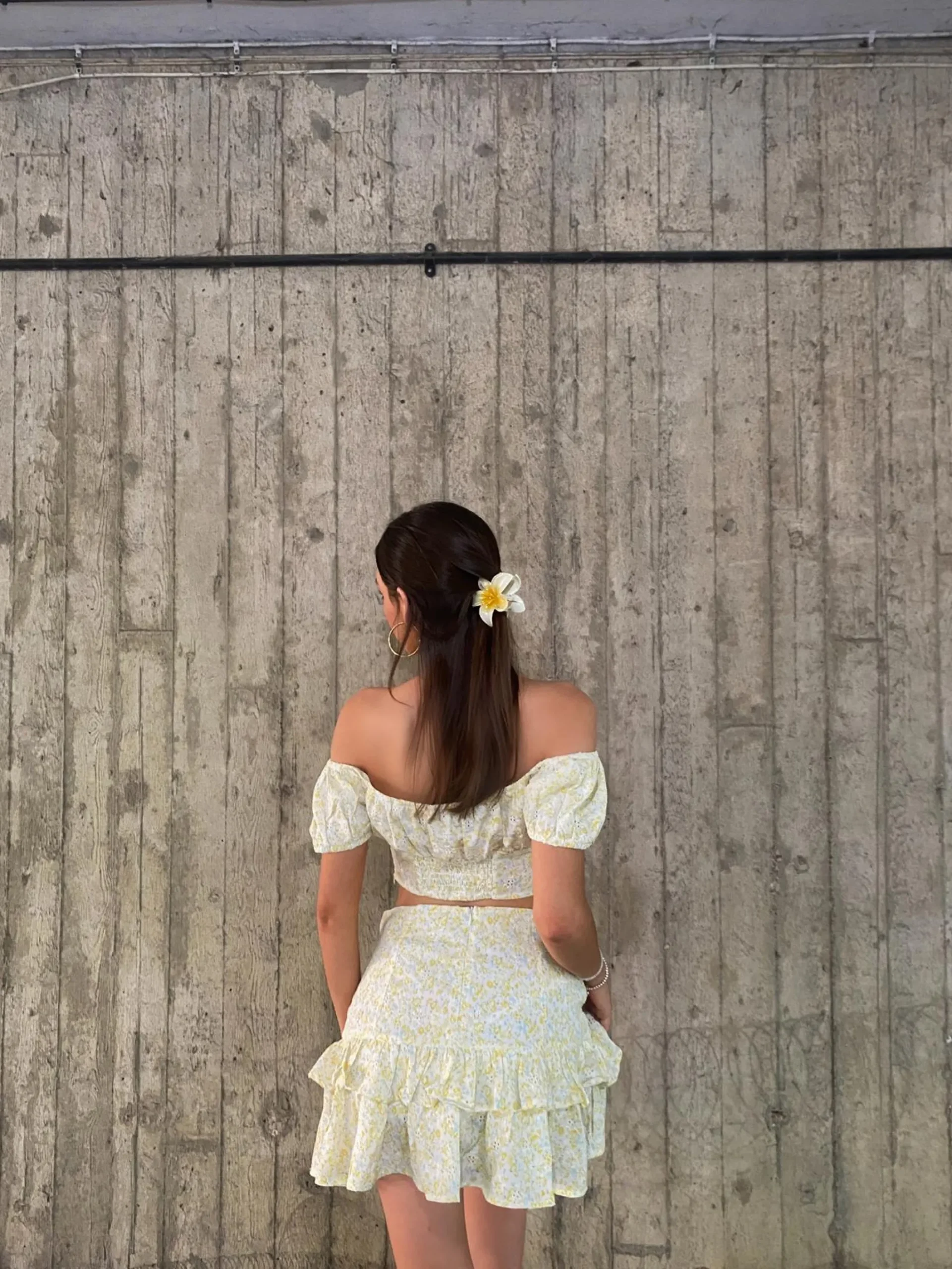 Glamorous Tops|Co-ords|Quinn Co-ord Gathered Bandeau Crop-Top -Pale-Yellow Ditsy -