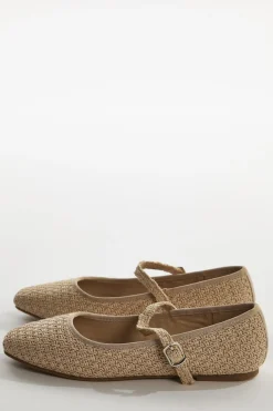 Glamorous Flat Shoes|Raffia Mary-Jane Ballet-Flats -