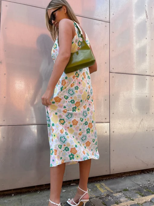 Glamorous Best Dressed Guest|Day Dresses|Retro Spring-Floral V-Neck Bias-Cut Maxi-Dress -