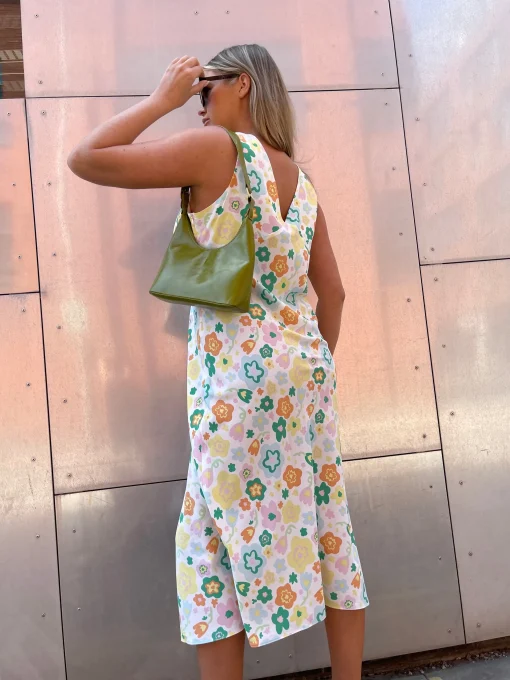 Glamorous Best Dressed Guest|Day Dresses|Retro Spring-Floral V-Neck Bias-Cut Maxi-Dress -